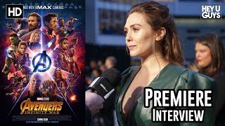 Elizabeth Olsen on Scarlet WitchVision amp a solo film  Avengers Infinity War Premiere Interview [upl. by Goltz]