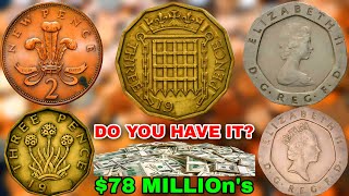 TOP 5 MOST VALUABLE UK OLD COINS TWENTYM PENCE COINS 2 NEW PENCE COIN THREE PENCE COINS BIG MONEY [upl. by Disini252]