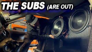 The Subs are Out Removing a 10000 watt Sound system  Honda Civic  RE MT 18s amp Batteries [upl. by Mailand]