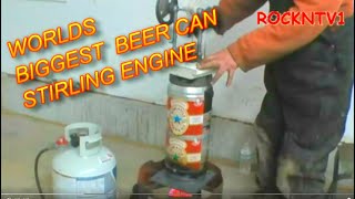 WORLDS BIGGEST STIRLING ENGINE Homemade build from BEER CANS [upl. by Attesoj589]