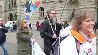 Bern 11 März 2023 Friedensdemo Einzug der Freitheitstrychler [upl. by Nesilla696]