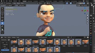 blender 3D custom face rig [upl. by Olrac799]