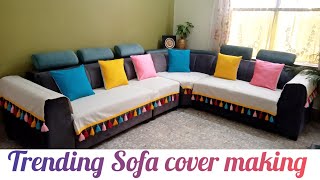 Trending Sofa cover makingTutorial of a sofa cover making [upl. by Aicemaj]