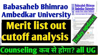 Babasaheb Bhimrao Ambedkar University admission notice 2022 BBAU merit list cutoff course [upl. by Yensehc]