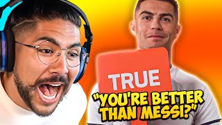 REACTING TO CRISTIANO RONALDO PLAYING TRUE OR FALSE [upl. by Moulden]