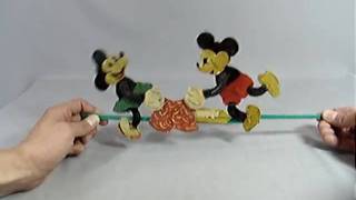 ANTIQUE TOY MICKEY MINNIE MOUSE WASHING [upl. by Euphemia]