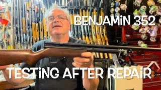 Benjamin 352 22 caliber 8 gram co2 rifle testing after repair [upl. by Airbas915]