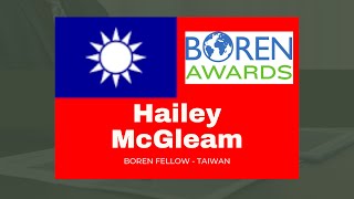 Taiwan  Hailey McGleam  Boren Fellow [upl. by Karlow]