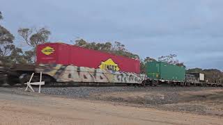 5MP2 PN Steelie  intermodal Melbourne to Perth 1810 12924 Ararat West VIC [upl. by Ahsina]