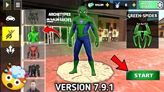 Green Spider Man In Rope Hero Vice Town Shop New Version 791 [upl. by Onitrof652]