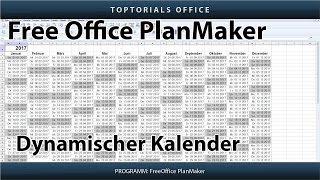 Dynamischen Kalender erstellen  Download Free Office PlanMaker [upl. by Shields]