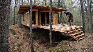 Man Builds PALLET House on Steep Mountain  by lesnoyoffline3431 [upl. by Chita172]