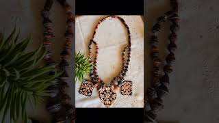 Paper beads necklace shortsfeed paperbeads youtubeshorts papercrafts paperjewelry diy [upl. by Auohp]