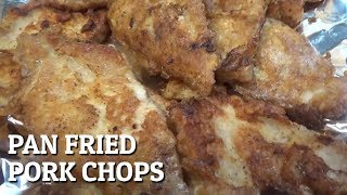 Fried Pork Chops  Pan Fried Pork Chops  Fried Boneless Pork Chops Recipe  ThomasKitchen [upl. by Sheilah]