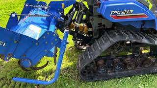 ISEKI TPC213 TRACK Compact Tractor amp 16 meter Rotavator Tiller [upl. by Narrad]