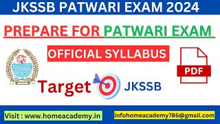 JKSSB Patwari Exam How to prepare Syllabus Discussion homeacademy patwariexam [upl. by Parsifal]