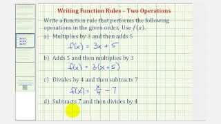 Ex Writing Function Rules  Two Operations [upl. by Tahp]