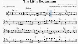 The Little Beggarman  Celtic Hornpipe  Play Along for C Instruments [upl. by Nyltiak]