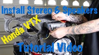 Install Aftermarket Stereo amp Speakers on a Honda VTX Motorcycle With Batwing Fairing [upl. by Shepp]