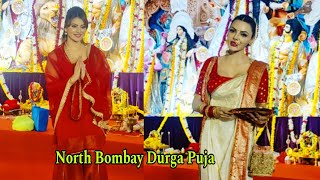 Sherlyn Chopra amp Urvashi Rautela Gorgeous Look North Bombay Durga Puja Stylish Actress [upl. by Gamali]