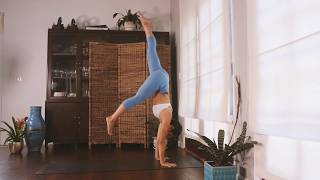 How to Handstand Kicking Up⎢Practice Yoga with Briohny Smyth [upl. by Ttelrahc]