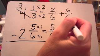 Subtraction with Fractions and Regrouping [upl. by Johathan580]