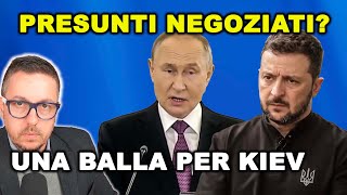 PRESUNTI NEGOZIATI Russia Ucraina Smentiti da Kiev mentre PUTIN ribadisce la disponibilità [upl. by Ynaiffit]