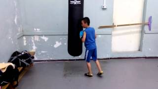 bumps pivots and combinations on heavy bag [upl. by Llertnac]