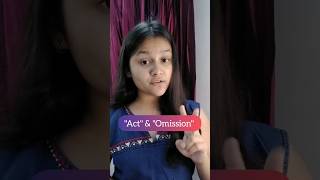 What is the difference between Act and Omission in Indian Penal Code  🤯 lawwithjiya ipc [upl. by Bazil40]