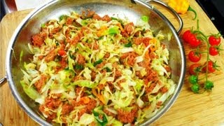 Quick Caribbean Corned Beef With Cabbage Recipe [upl. by Atalanti]