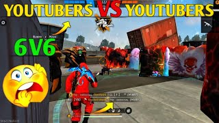 6VS6 CUSTOM WITH BIG YOUTUBERS 😱☠️ INSANE MATCH 🥶  Rg zyro [upl. by Bronder]