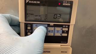 Daikin BRC21A52 on HXHD125A7V1B How to Set AirNet Address and field Settings [upl. by Lyall750]