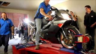 Aprilia RSVR 1000 on Dyno [upl. by Namlak995]