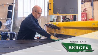 Miroiterie Berger  Découpe sur mesure de vos verres et miroirs dans notre atelier de miroiterie [upl. by Hynda332]