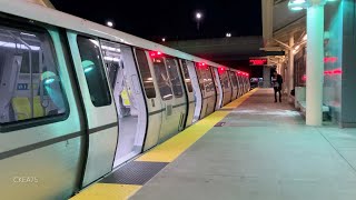 BART Fleet of the Future Arriving at Millbrae Station Millbrae Bay Area California [upl. by Edijabab800]