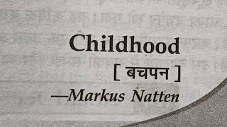 Class 11 english ncert Hornbill chapter Childhood [upl. by Hanah]