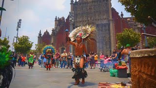 Experiencia Única Danzantes Aztecas en el Zócalo de la CDMX 4K  EL PATA DE PERRO [upl. by Enimzaj]