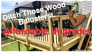 Modern Deck Railing Using These Cheap And Easy To Install Aluminum Balusters And Rail Brackets [upl. by Rahmann991]