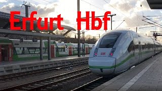 Erfurt Hbf mit ICE 134T IC und Regionalverkehr [upl. by Lefton]