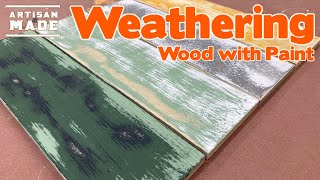 How to Weather Wood With Paint  DIY Distressed Wood  Making Wood Look Old [upl. by Carlynn]