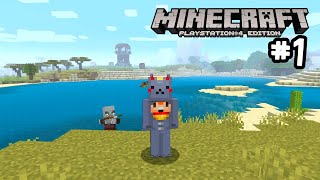 Minecraft PS4 Edition Lets Play 1  Starting new [upl. by Dorothea975]