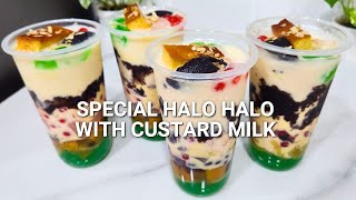 Special Halo Halo Overload with Custard Milk Recipe  Inspired by Juanas Halo Halo [upl. by Anaoy56]