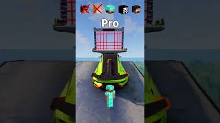 NOOB vs Girl vs PRO vs HACKER vs HEROBRINE Car LAZER Jump Challenge 😂 🚗 shorts beamngdrive [upl. by Nemzzaj187]