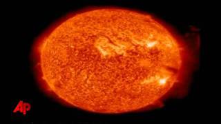 Raw Video Unusual Solar Flare Erupts [upl. by Akener]