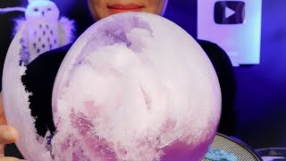 ASMR PINK COTTON ICE BALLOON ICE EATINGJUST BITES 1523 [upl. by Nollahs]