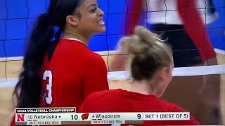 Kayla Caffey Detonates The Court Nebraska Husker Volleyball National Championship 12182021 [upl. by Chon]