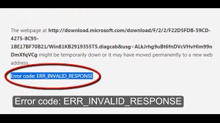 Error Code ERRINVALIDRESPONSE in Chrome [upl. by Slayton]