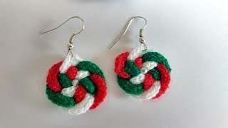 Como hacer aretes tejidos a crochet para principiantes [upl. by Constantine93]