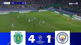 Sporting CP vs Manchester City 41  UEFA Champions League 202425  Match Highlights [upl. by Leuneb]