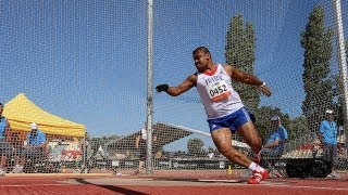 Athletics  mens discus throw F46 final  2013 IPC Athletics World Championships Lyon [upl. by Ahsemaj]